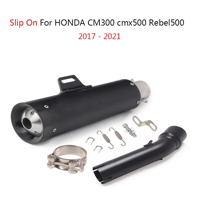 

Slip On For HONDA CM300 cmx500 Rebel500 2017-2021 Motorcycle Exhaust systems Escape moto Modified Pitbike Middle Link Pipe