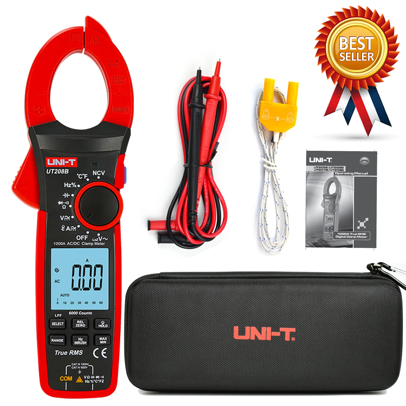 Φ UT206B / UT207B UT208B 1000A True RMS цифровой зажим Интеллектуальный Электрический дисплей