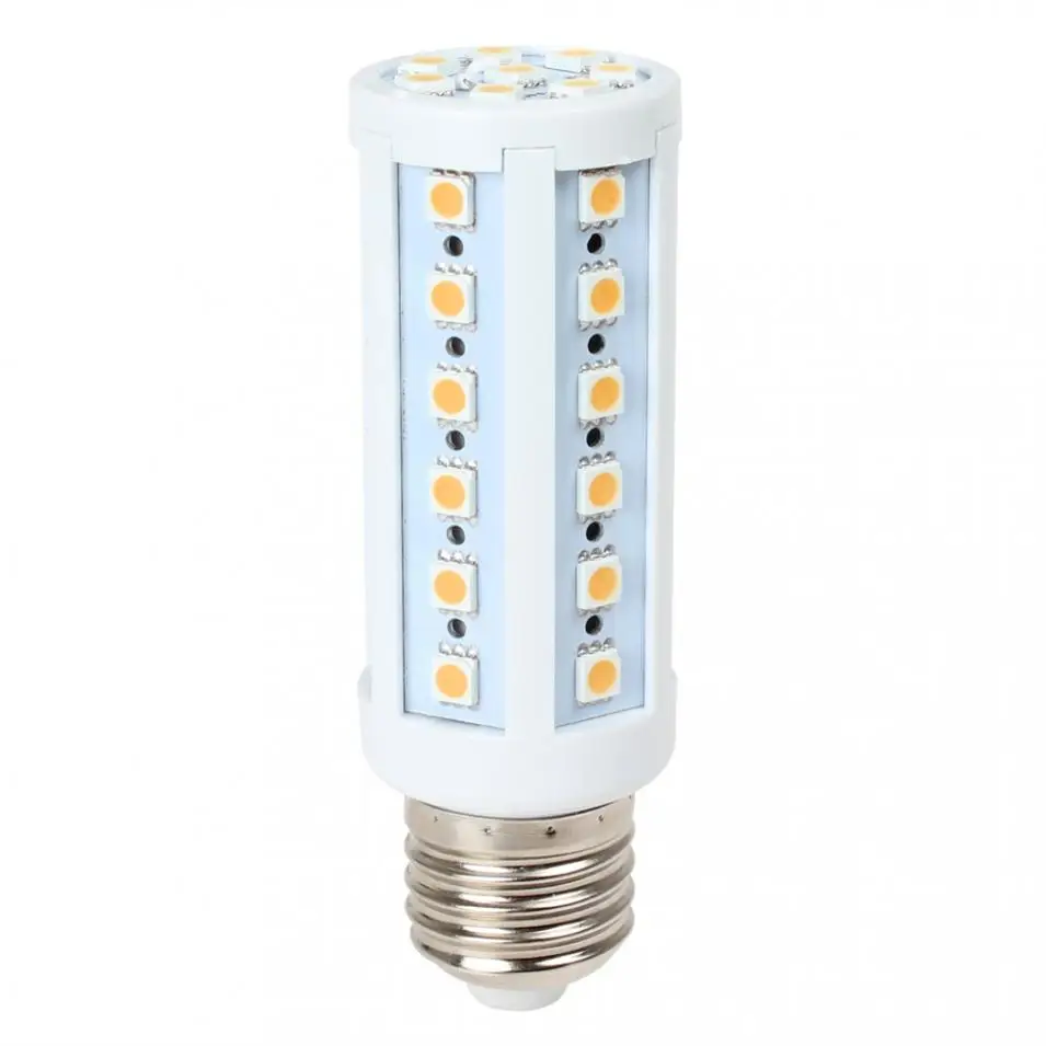 Светодиодная лампа E27 110 V/220 V 9W 44x5050 SMD высокояркая теплая белая/Белая светодиодная