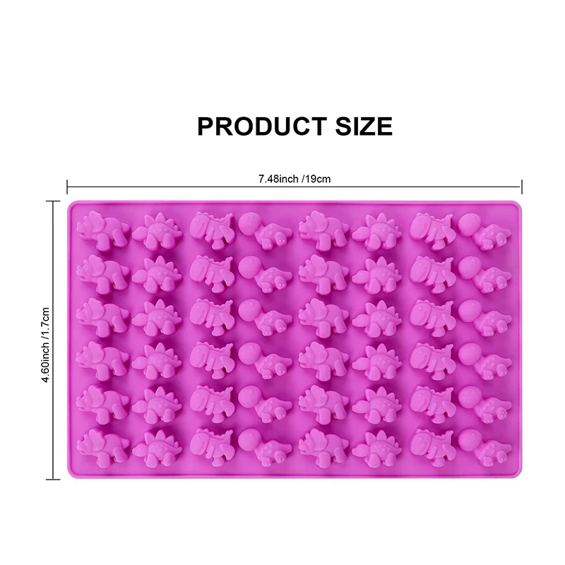

48 Grids Ice Cube Molds TraySilicone Dinosaur Chocolate Mould Maker DIY Brown Sugar Chocolate Molds for Candy Jelly Molds Gummy