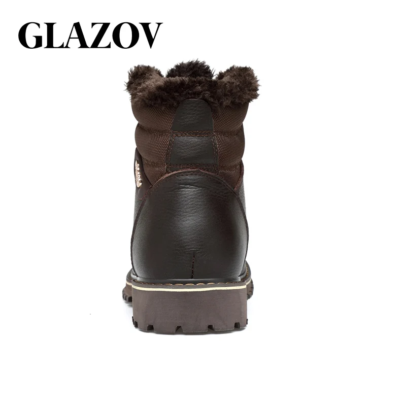 Мужские ботинки 2019 г. Теплые зимние мужские ботильоны на меху обувь из
