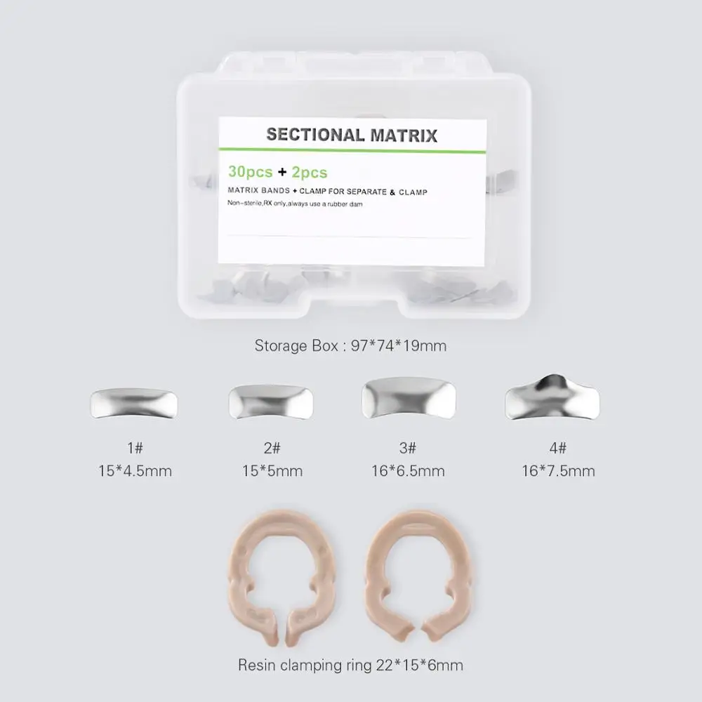 Стоматологическая секционная матричная система металлическая резина