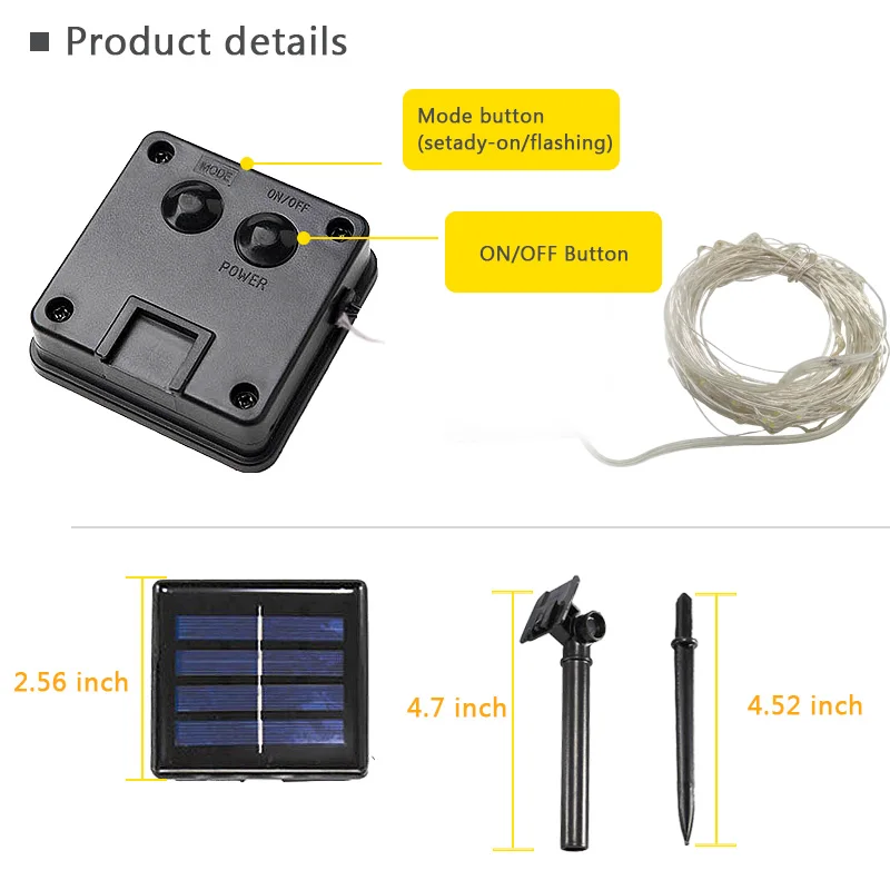 Уличная светодиодная гирлянда на солнечной батарее 5 м 10 20 мигающие лампы 100/200