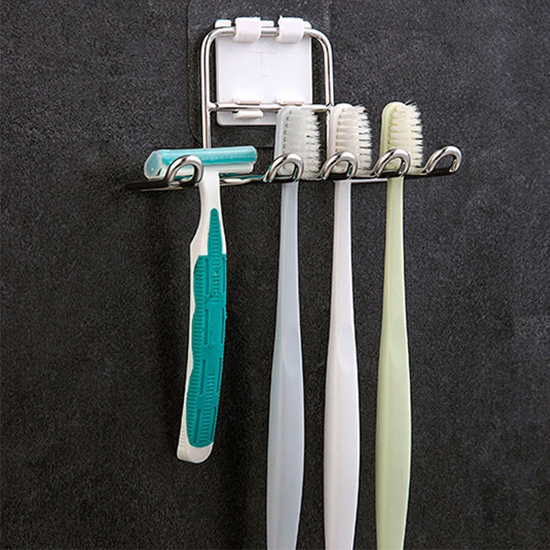 

1PC Stainless Steel Toothbrush Holder Shaver Storage Rack Tooth Brush Shelf Toothpaste Holder Rack Bathroom Organizer Accessory