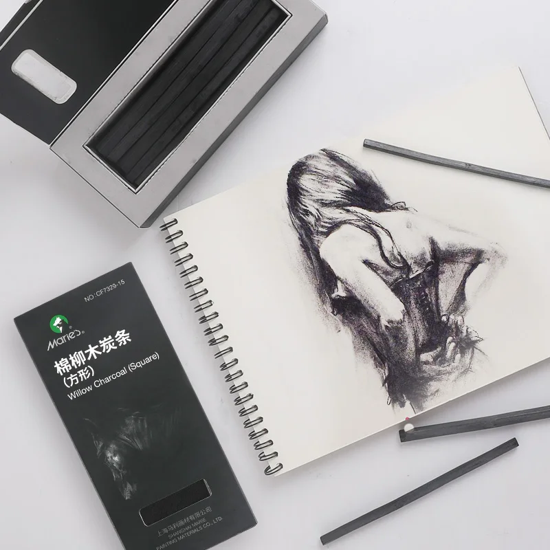 Marie's угольный карандаш Dibujo Профессиональный 15 шт. B эскиз Угольные карандаши Carboncillos Para Dibujo Lapices Dibujo профессиональный
