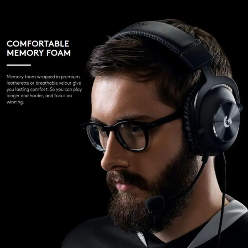 Logitech G Pro X USB Wired Gaming Headset Blue VOICE 7.1 Channel Surround Sound Hi-Fi Stereo Headset with Detachable Microphone