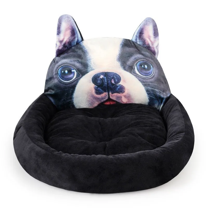 Benepaw 3D Французский бульдог Узор Диван Кровать Собака Горячая моющийся плюшевый спальный дом для собаки уютная мягкая кровать для питомца щенка Подушка