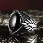 Мужское серебряное кольцо с овальным черным ониксом и шипами, мотив для нее, подарки для парня, стандартное серебро