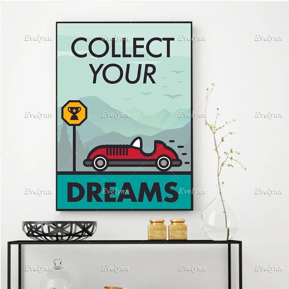

Wall Art Canvas Painting Collect your dreams Inspirational,Motivational Quotes Poster Prints Modular Pictures Office Home Decor