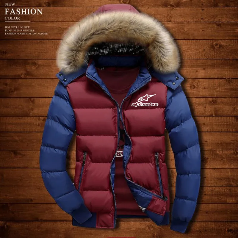 Мужская зимняя куртка Alps star 2020 модная парка с капюшоном однотонная Толстая и