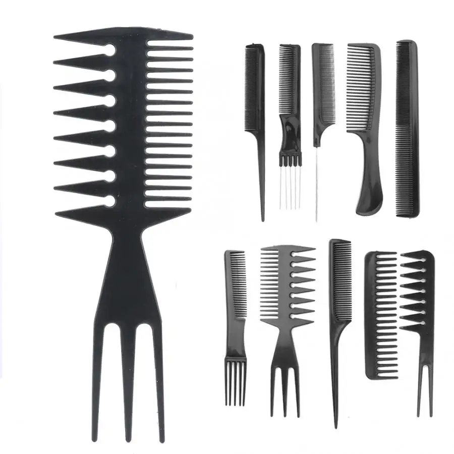 

10pcs/Set Professional Hair Brush Comb Salon Barber Anti-static Hair Combs Hairbrush Hairdressing Combs Hair Care Styling Tools