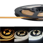 Супер тонкая Светодиодная лента 5 мм 480LED cob Гибкая высокая плотность без линейного