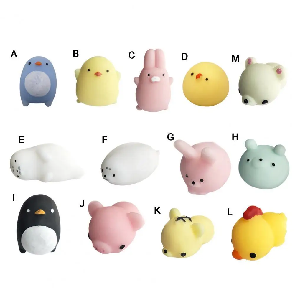 

10Pcs Relief Toys Creative Decoration TPR Super Soft Animal Squeeze Decompression Stress Relief Hand Fidget Toys For Kids Gifts