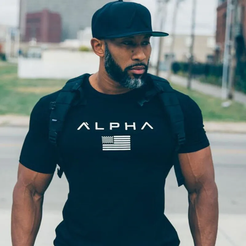 Крутые мужские футболки модные ALPHA Industries хлопковая летняя футболка с короткими