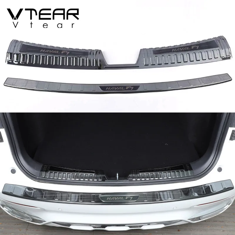 

Vtear для Haval F7 F7x защита заднего бампера накладка крышка багажника автомобиля хромированный Стайлинг устойчивая к царапинам внешняя часть 2023 2024