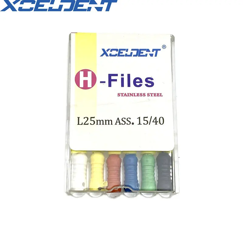 

6pcs/box Dental H File Endodontic Root Canal Files Hand Use Files Dentistry Instrument 11 Size Available