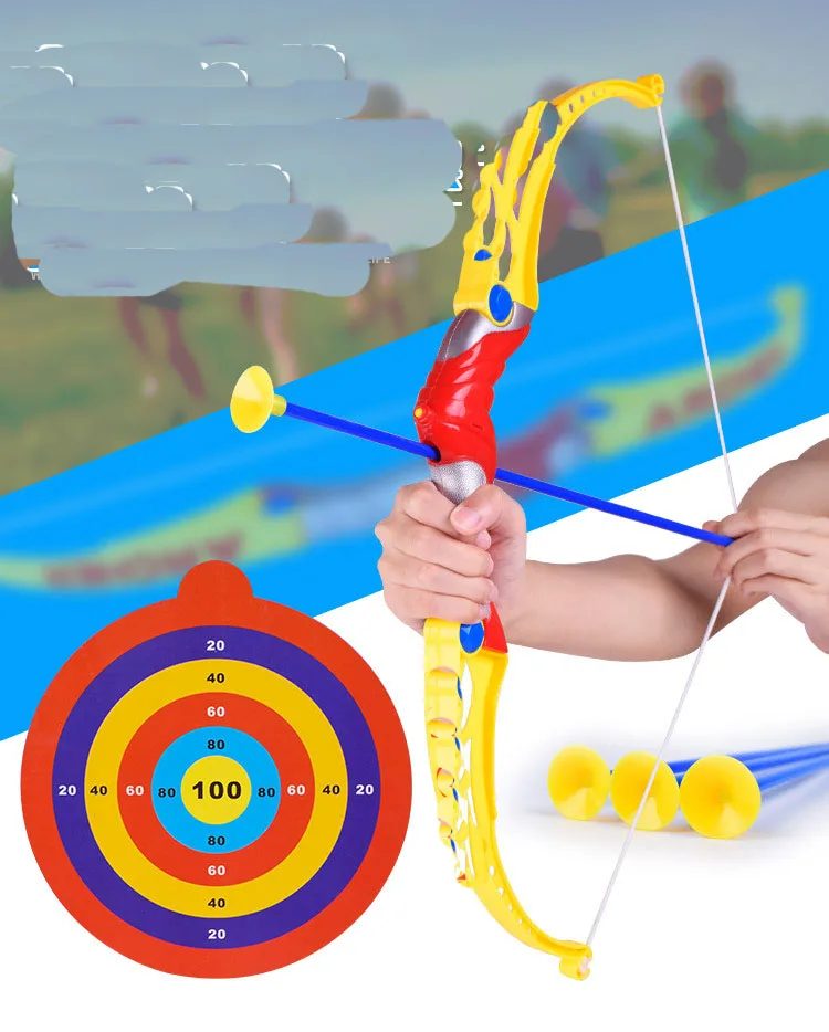 toy bow Children Elastic Safety Bow And Arrow Parent-child Shooting Sucker Outdoor Sports Fitness Archery Target Plastic Unisex