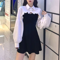 fall 2021 women two piece stes elegant long sleeve party dress new empire high street mini dress dress korean female y2k outfits