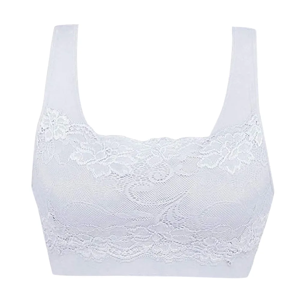 

Women's Seamless Lace Bra Top With Front Lace Cover Sports Bra Women Gymyoga Breathable Seamless Fitness Home Exercise Slim Body