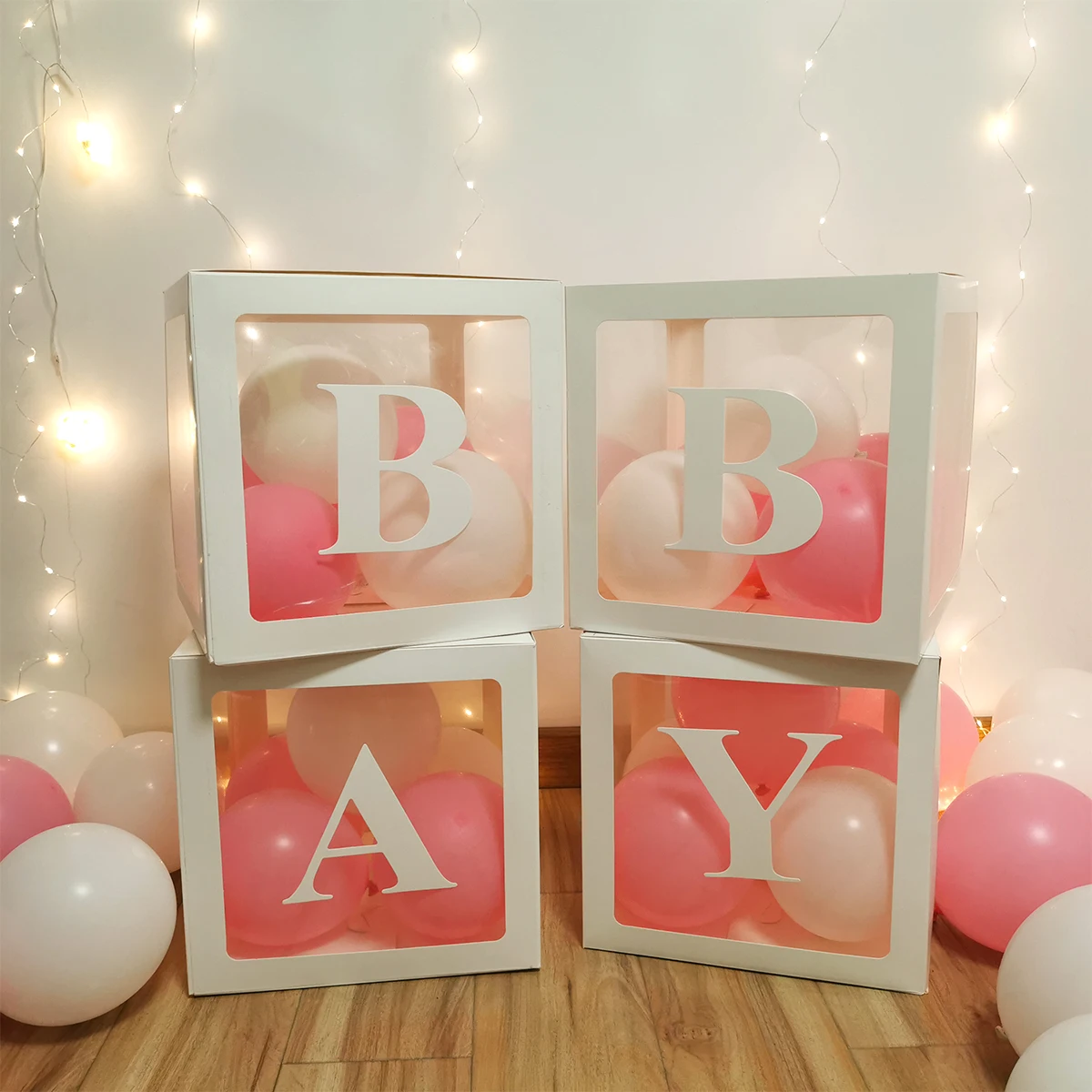 Baby Shower Decorations Boy Girl 30cm Transparent Box First 1st Birthday Party Kids Name Customize Balloon | Дом и сад