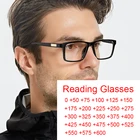 Винтажные квадратные мужские очки для чтения в деловом стиле оправа для очков прозрачные компьютерные очки с блокировкой сисветильник Bril + 2,5