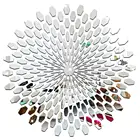 Круглая настенная Зеркальная Наклейка, акриловая Настенная Наклейка с подсолнухами, Настенная Наклейка для дома, спальни, гостиной, украшение для дома