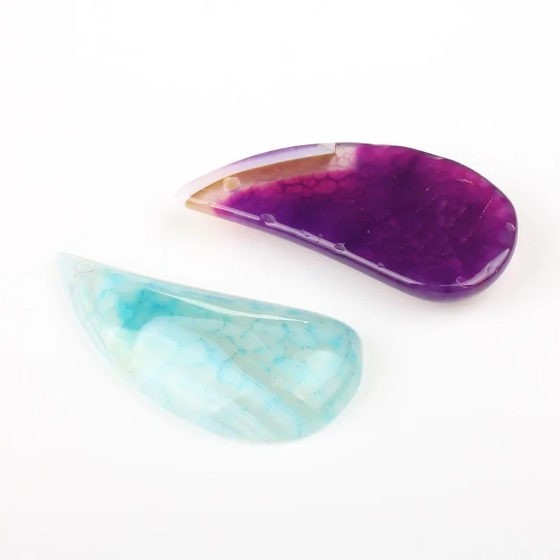 

5pc/bag Natural Stone Agate Drop-shaped Mixed Color Stone Pendant Natural Semi-precious Pendant DIY Necklace Jewelry Accessories