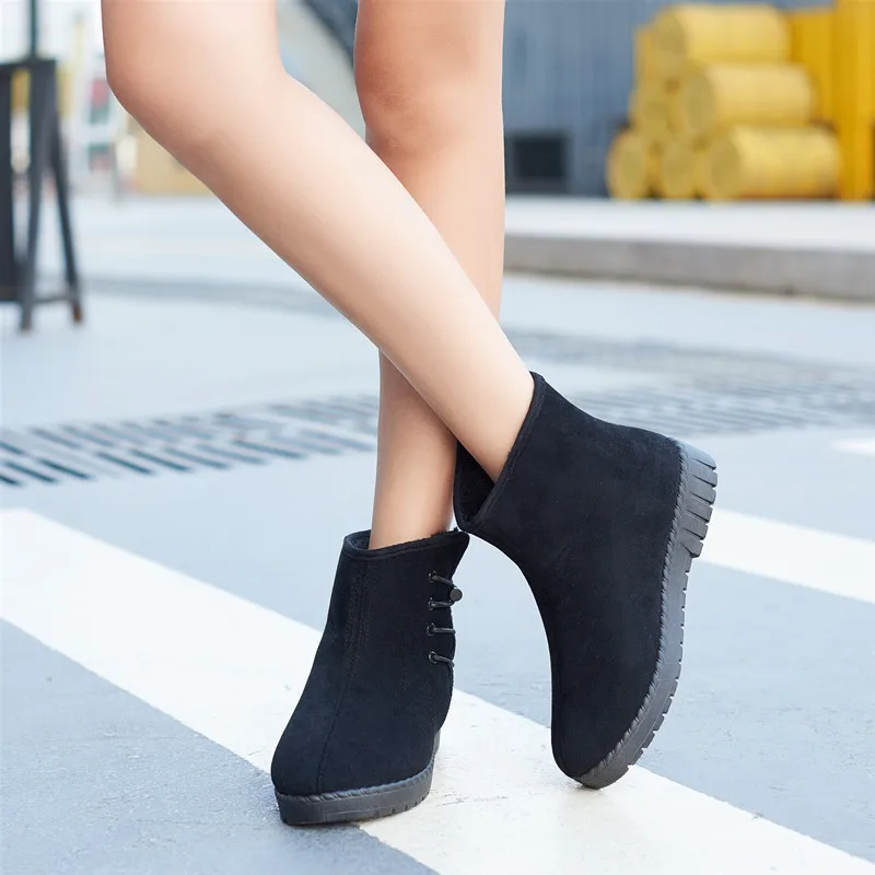 Новые зимние женские ботинки обувь на нескользящей подошве теплые ботильоны Botas