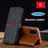 luxury genuine leather wallet case for samsung galaxy s20 plus s20 ultra phone shockproof 360 full protective flip cover cases