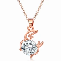 romantic charm pendant accessories lady zircon crystal short chain clavicle pendant necklace jewelry