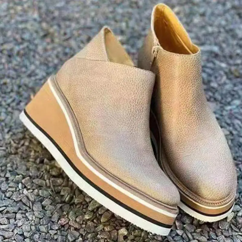 Design Ladies High Platform Shoes Fashion Women's High Heels  Wedges Shoes Woman Leather Increased Women's Shoes Big Size 35-43