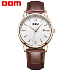 Часы DOM Мужские кварцевые, деловые, водонепроницаемые, с кожаным ремешком