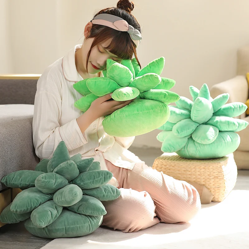 

Succulent Pillow Plush Plant Toys Soft Stuffed Cactus Body Pillows Cushions Fresh Green Room Decor Creative Plushie Gift