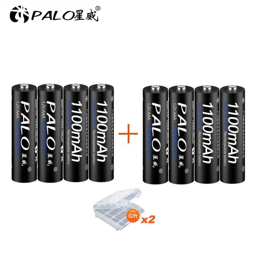 Аккумуляторная батарея комплект AAA 1100 мАч 1.2 В PALO NI-MH 3A батарея Baterias Bateria для светодиодной игрушки mp3