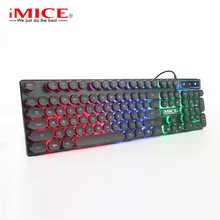 iMICE AK800 Wired USB Keyboard Round Punk Keycaps Gaming Keyboard Mechanical Felling Keyboard for E-sport Notebook Desktop PC