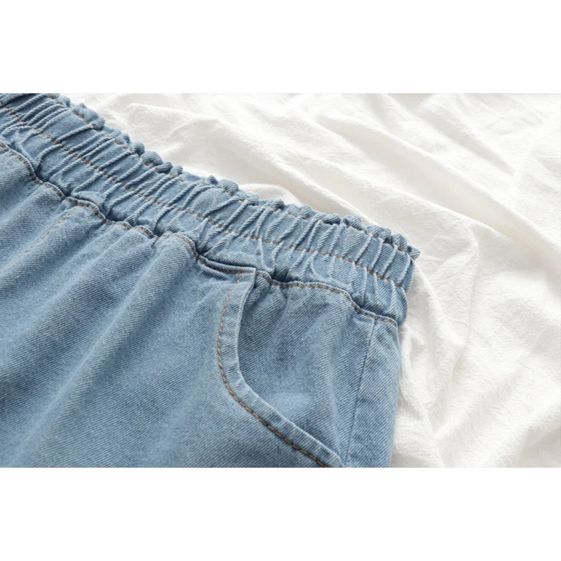 Женские джинсовые шорты с цветочной вышивкой TIGENA корейские высокой талией и