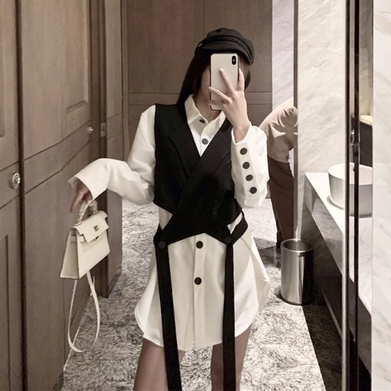 

Черный осенне-зимний Дизайнерский Костюм, жилет, Женский весенне-осенний красный сетчатый жилет в Корейском стиле, пальто с курткой