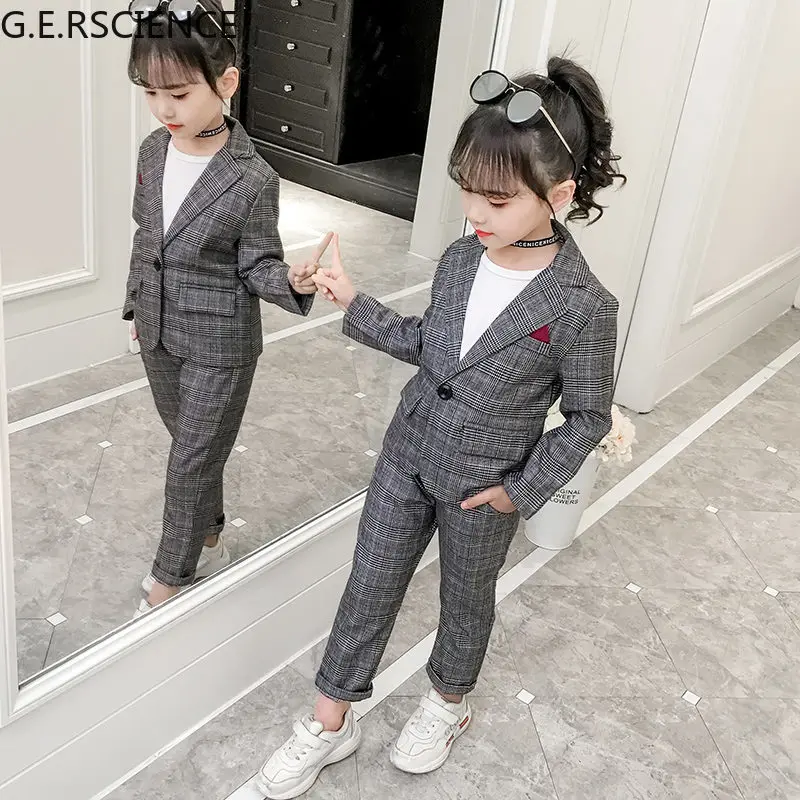 

2021 fashion children girl suit teenager formal pants suit 2PCS suit jacket