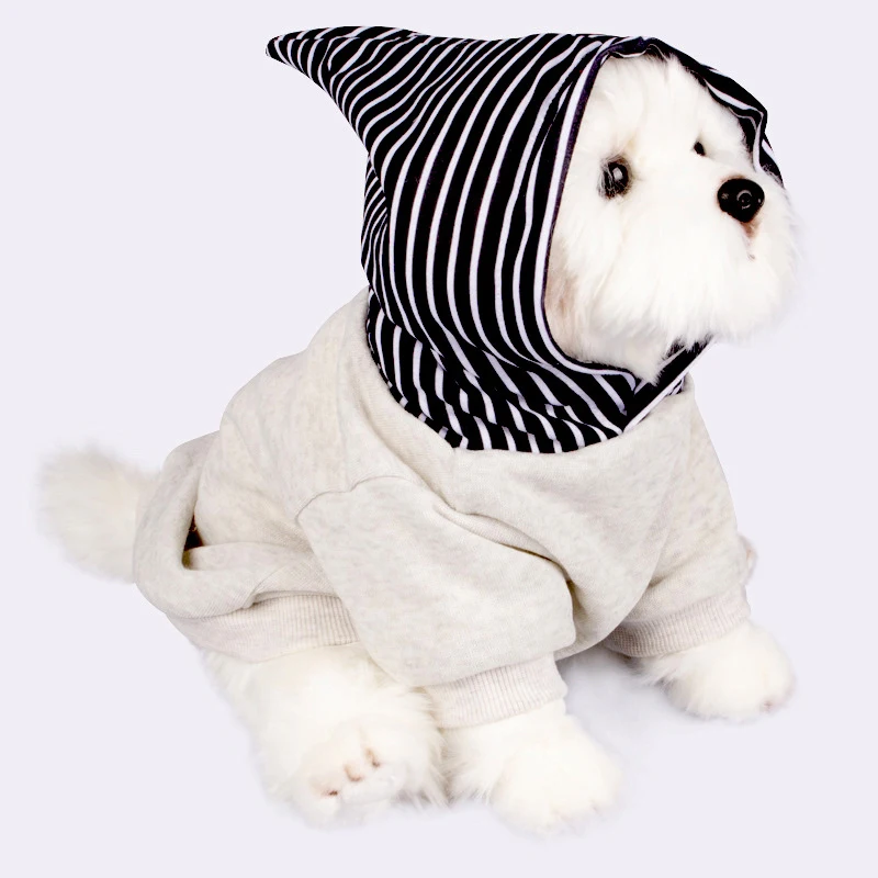 

stripe dog Hoodie winter warm dog clothes for Small Dogs pet coat dog jacket coat Pet clothing for French Bulldog dog Sweatshirt