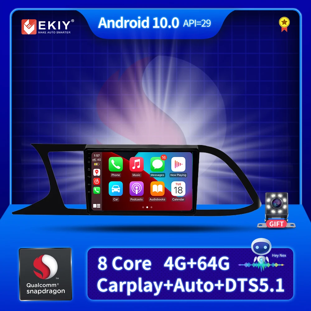 

Android 10 для Seat Leon 3 2012-2020 Android Авто 4G WIFI BT Carplay Автомагнитола Мультимедиа GPS навигация проигрыватель с голосовым управлением