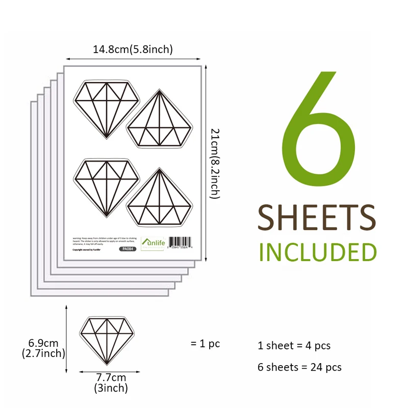Черные Геометрические алмазные виниловые наклейки на стену съемные для детской