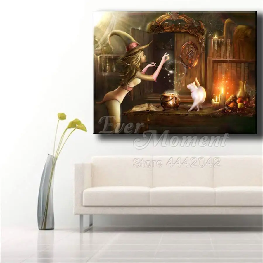 Когда либо в настоящий момент камни форме ромба дрель алмазного живопись ведьма