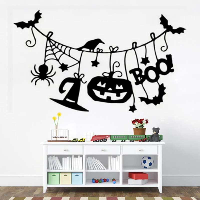 Счастливый Хэллоуин стикер на стену s ободок с хэллоуинской тематикой замок окно