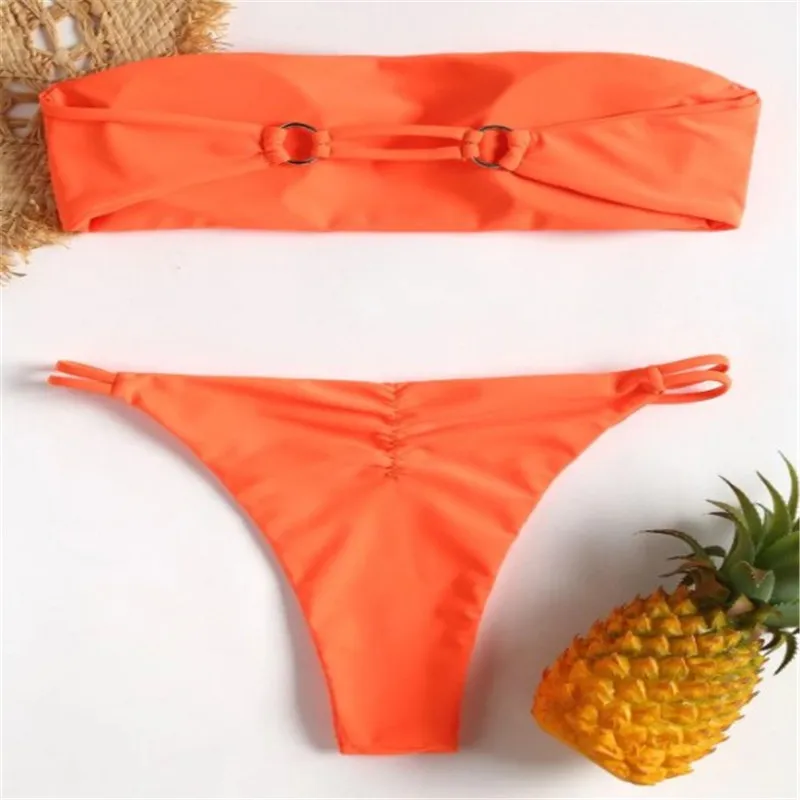 Новинка 2020 купальник с разрезом на спине украшенный кругами плиссированные