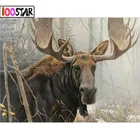 Алмазная 5D картина сделай сам с изображением животных, быка, лосят, полностью квадратнаякруглая Алмазная вышивка крестиком стразы, мозаика, домашний декор, подарок