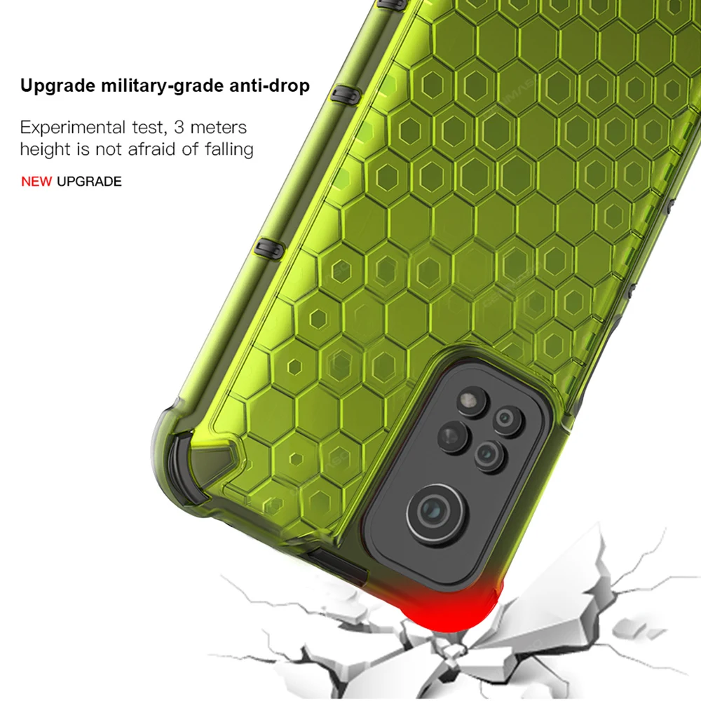

FAYAHA Original Fashion Honeycomb TPU Heavy Protection Shockproof Back Cover For Xiaomi Mi 10T 10T Pro 5G Case