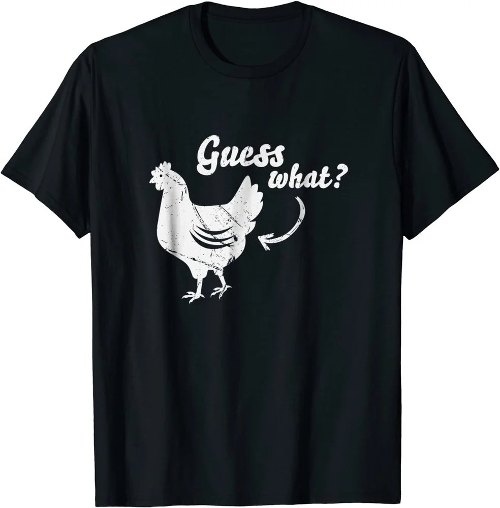 

T Shirt Women Kawaii Summer Tops T-shirt Graphic Tees Fashion Tee Guess What Chicken Butt Shirt The Original Distressed Look