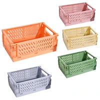 collapsible crate plastic folding storage box basket utility cosmetic container