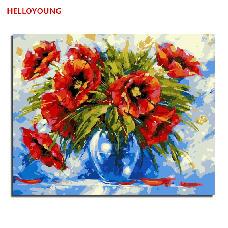 

DIY картина по номерам Безрамное Фотографии Живопись масляными красками по цифровому изображению на холсте цветок дома Decaor современного иск...