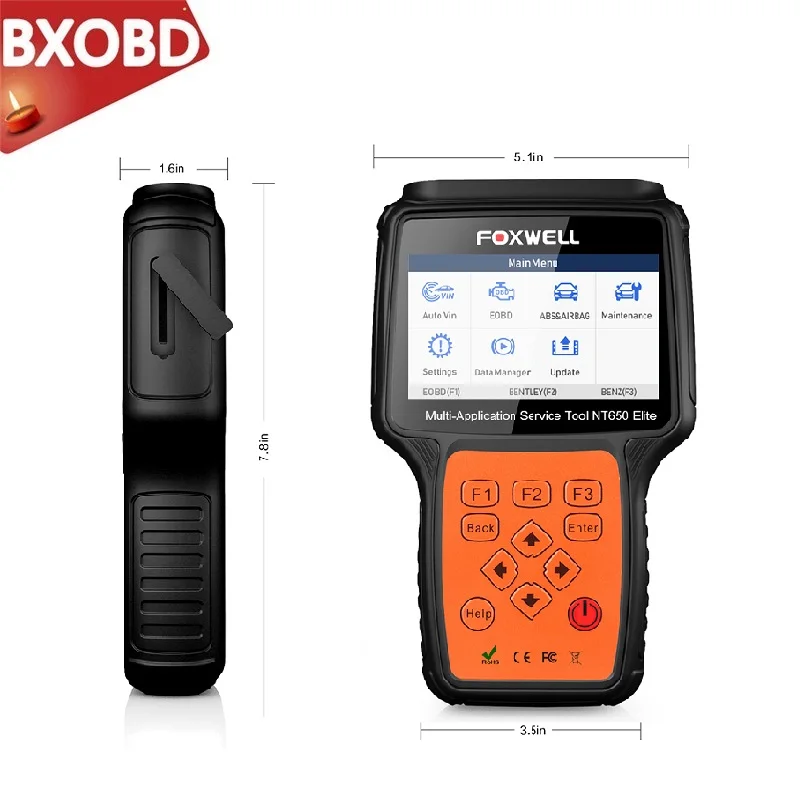 Диагностический инструмент FOXWELL NT650 Elite OBD2 считыватель кодов с ABS подушками